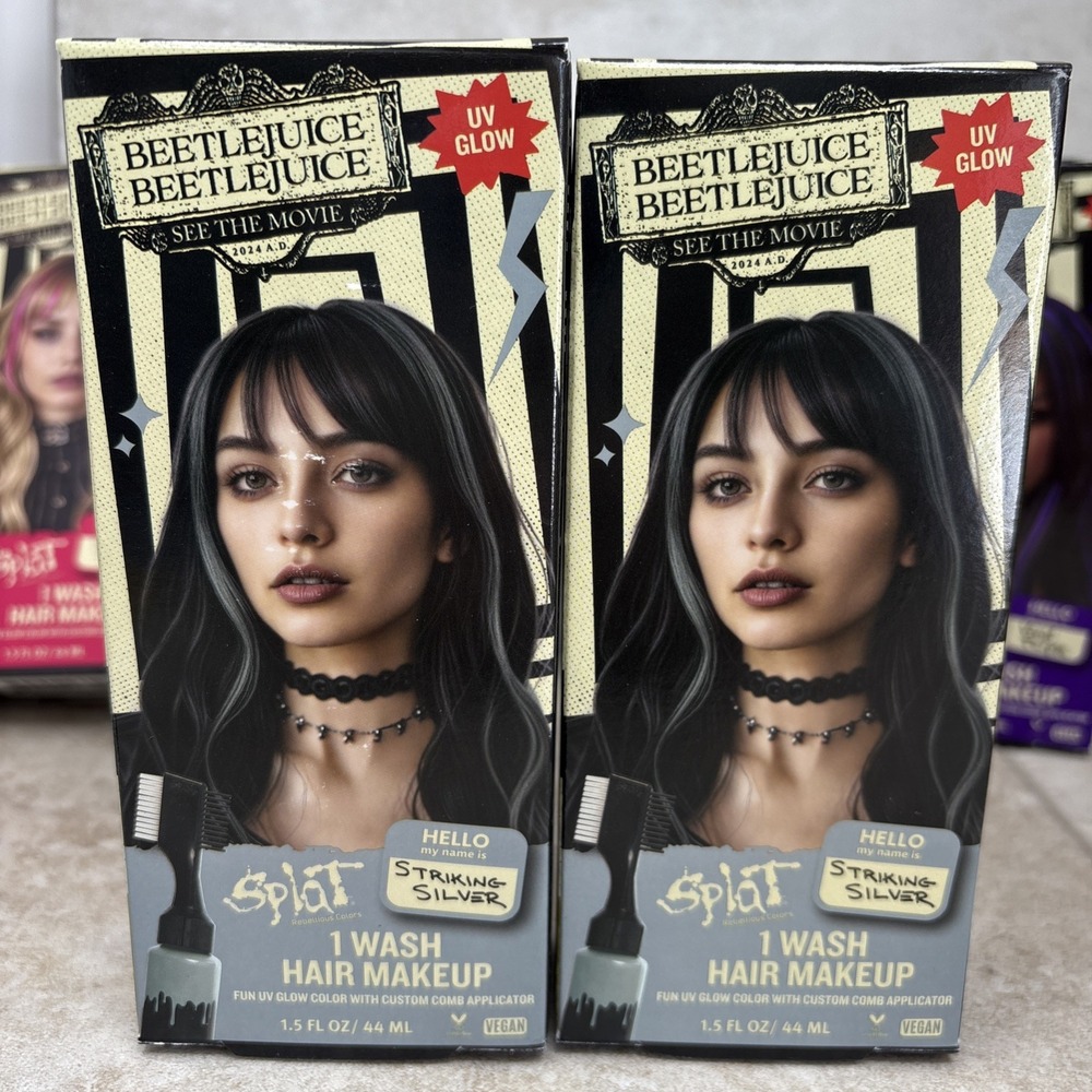 2 Boxes Splat Halloween‎ Silver Temporary Hair Color Dye Hair Makeup Washes Out